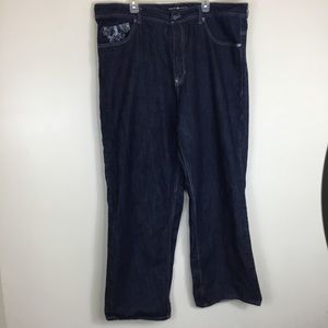 Ecko Unlimited Dark Wash Embroidered Pockets 44B